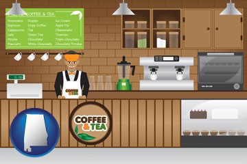 coffee and tea shop - with Alabama icon