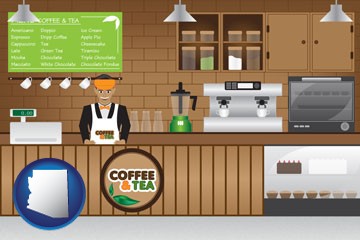coffee and tea shop - with Arizona icon