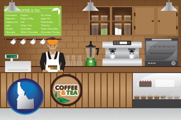 coffee and tea shop - with Idaho icon