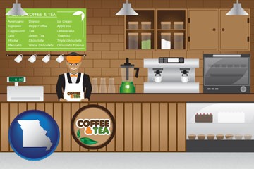 coffee and tea shop - with Missouri icon