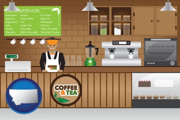 coffee and tea shop - with Montana icon