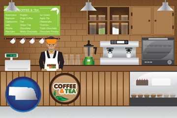 coffee and tea shop - with Nebraska icon