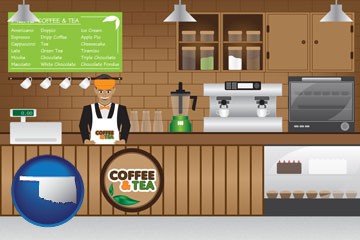coffee and tea shop - with Oklahoma icon