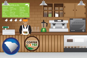 coffee and tea shop - with South Carolina icon