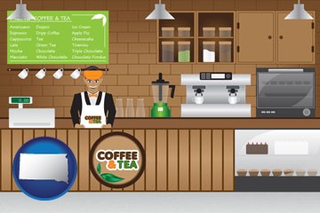 coffee and tea shop - with South Dakota icon