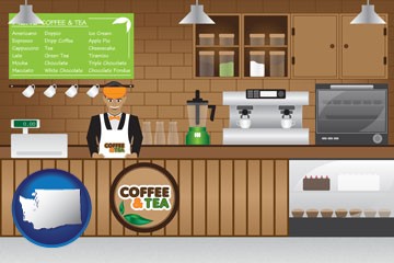 coffee and tea shop - with Washington icon